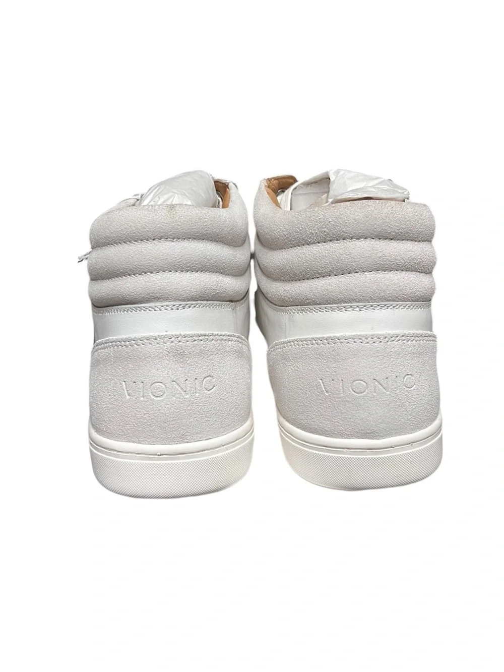 🌻Vionic Malcom High Top Sneakers White Leather Perforated Men's Size 8.5